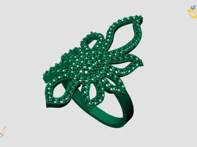Vintage Womens Diamond Ring Women Rings 3dmodels 3D print model 3D print model 28