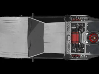 delorean back to future Low-poly 3D model