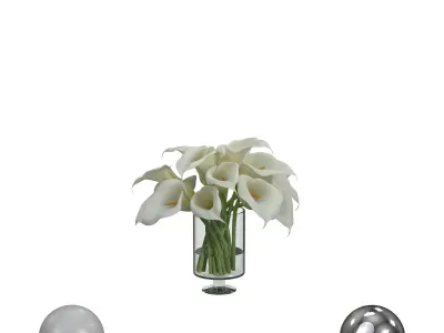 Calla Lily Flower Vase 3D model