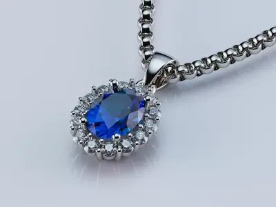 Beautiful pendant Oval 8x6mm 3D print model