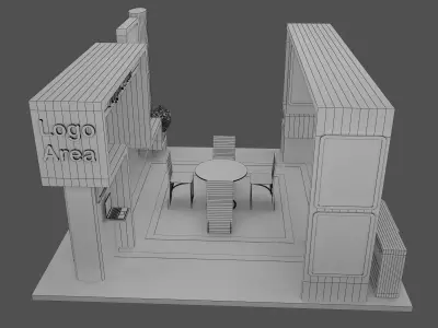  Booth Exhibition Stand a485c 3D model