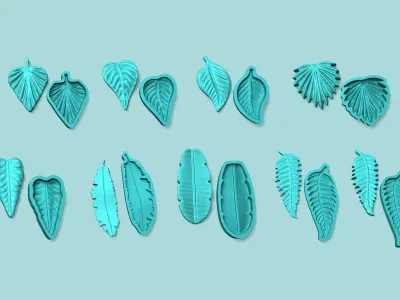 09 Tropical Leaf Collection - Silicone Mold Maker - Template