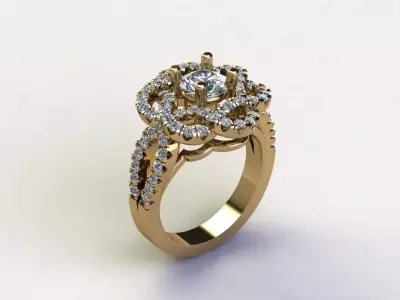 R231 diamond ring jewelry  3D model