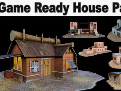 10 Game Ready House Pack Low-poly 3D model