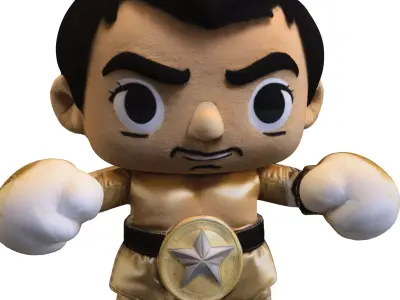 Golden Boxer Champion Low-poly 3D model