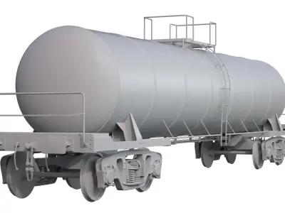 Oil Tank Train Car 3D model