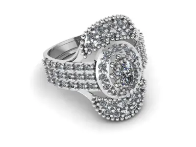 Filigree Diamond Ring 3d Printable Model 3D print model