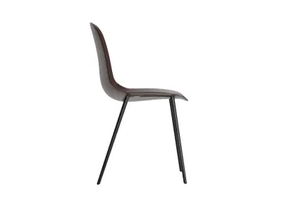 Pure Black Dining Chair 3D model