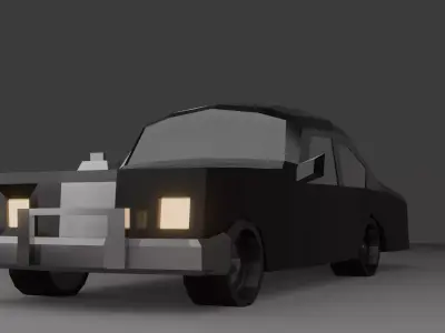 vintage car classic Low-poly 3D model Low-poly 3D model