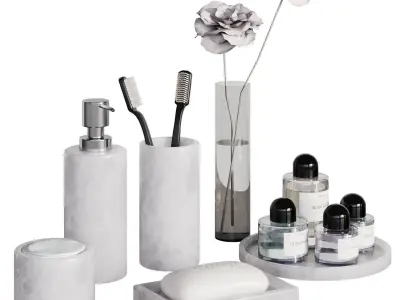 Bathroom Decor with Flowers 3D model