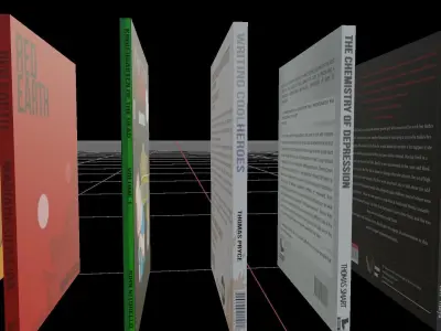 Low Poly Books stack of cards Free low-poly 3D model