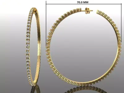 Women Diamond Earrings 3D print model 49