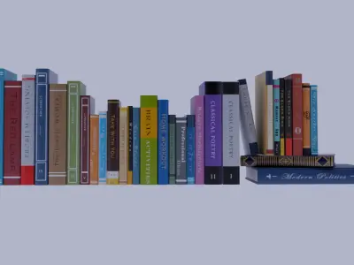 Books for interior decoration Free low-poly 3D model