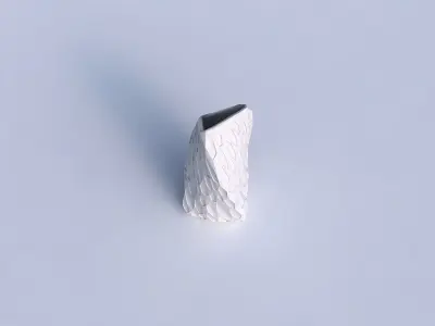Vase twist tipped triangle with crystal dents 3D print model