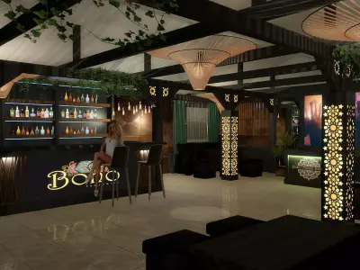 Boho club Free 3D model