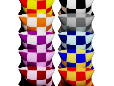 Pillows multi-colors 3D model