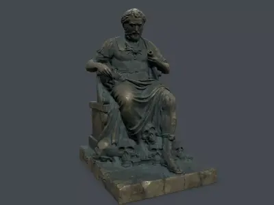 Man Statue  Low-poly 3D model