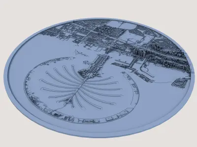 Palm Jumeirah Dubai United Arab Emirates 3D print model