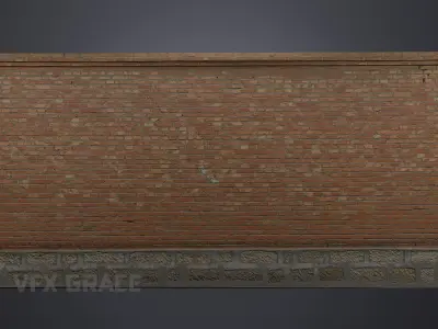 Red Brick Wall 003 3D model