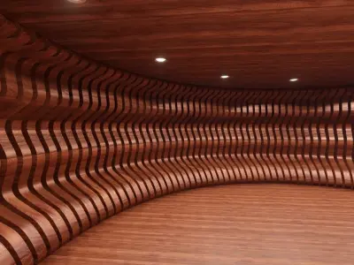 Rounded curved wall LS design  3D model