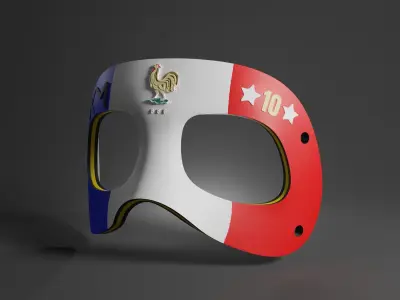 MBAPPE MASK FAN ART - STL - 3MF MULTICOLOR 3D print model