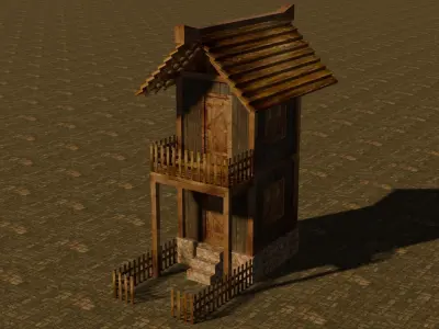 medieval house 6 Free low-poly 3D model