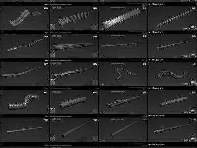 SCI-FI WIRES KITBASH PACK 3D model