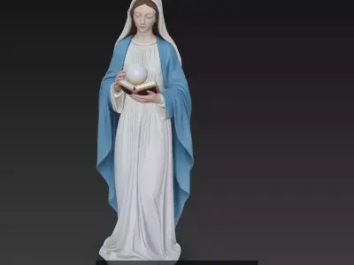 Virgin Mary Sacred Statue Pack - Madonna 3D Sculpture Bundle 3D Model Collection