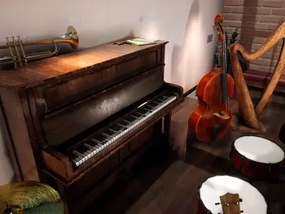 Musical Instruments  33 Assets Low-poly 3D model