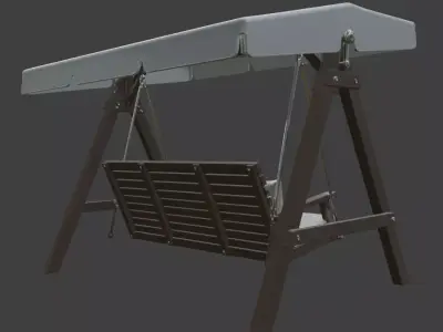 Outdoor Swing with Cushions 3D model