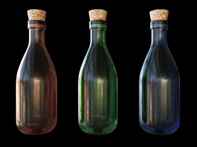 Wine Bottle  Free low-poly 3D model