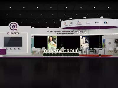 15mtr x 6mtr expo stall 4side open Exhibition Stand Design Low-poly 3D model