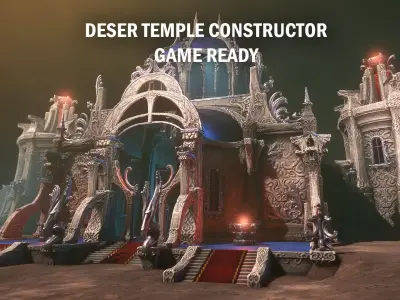 Desert temple constructor Low-poly 3D model