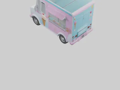 Ice Cream Truck model Low-poly 3D model
