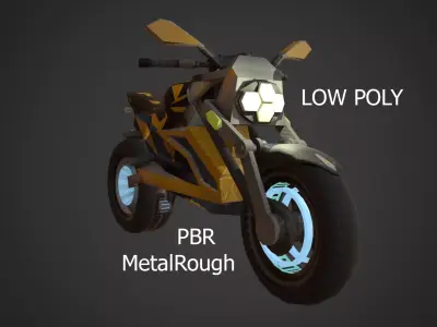 Motorcycle Fantasy Bee Style Custom Concept Low-poly 3D model