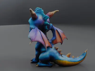 blue baby dragon 3D model
