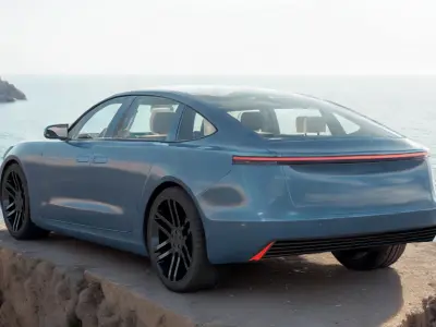 Electric Sedan blue 3D model