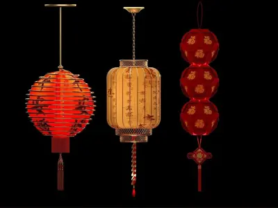 Chinese Red Lantern 3D model 72