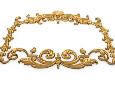 Plaster decorative frame ornament 26 3D model