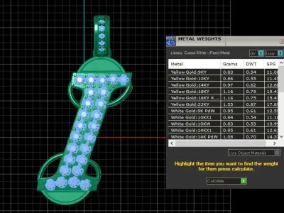 LUXURY ALPHABET I PENDANT 3D PRINTABLE MODEL 3D print model