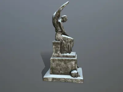 statue 3 of angel Low-poly 3D model
