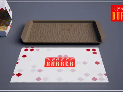 Triple Cheese Burger - Package Low-poly 3D model