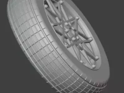 RC Car Tire with Spoke Rim 3D print model