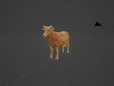 Domestic Cattle Oxen Animals Low-poly 3D model