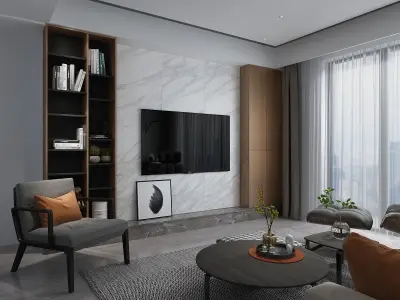 Living room interior 3D model