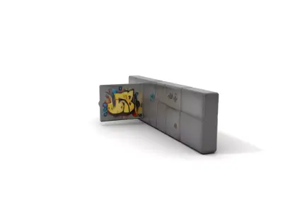 Urban Graffiti Wall model pack Low-poly 3D model