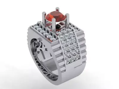 A Showcase of Luxury Men Rings Inspired by Watches 3D print model