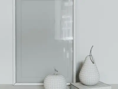 Decor Set pear and apple sculptures 3D model