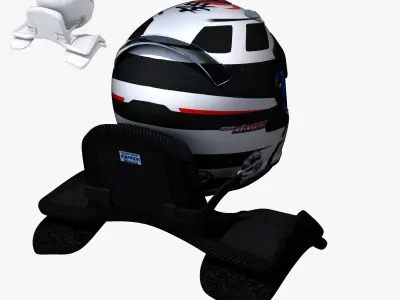 Lotterer helmet 2017 2018 Low-poly 3D model