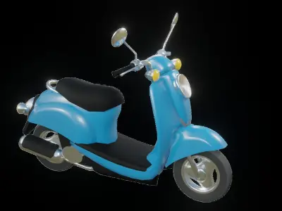 Low poly MOTORCYCLES VESPA RETRO SCOOTER Low-poly 3D model